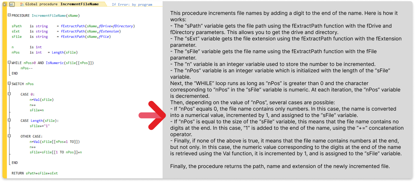 Explicación de código automática con IA